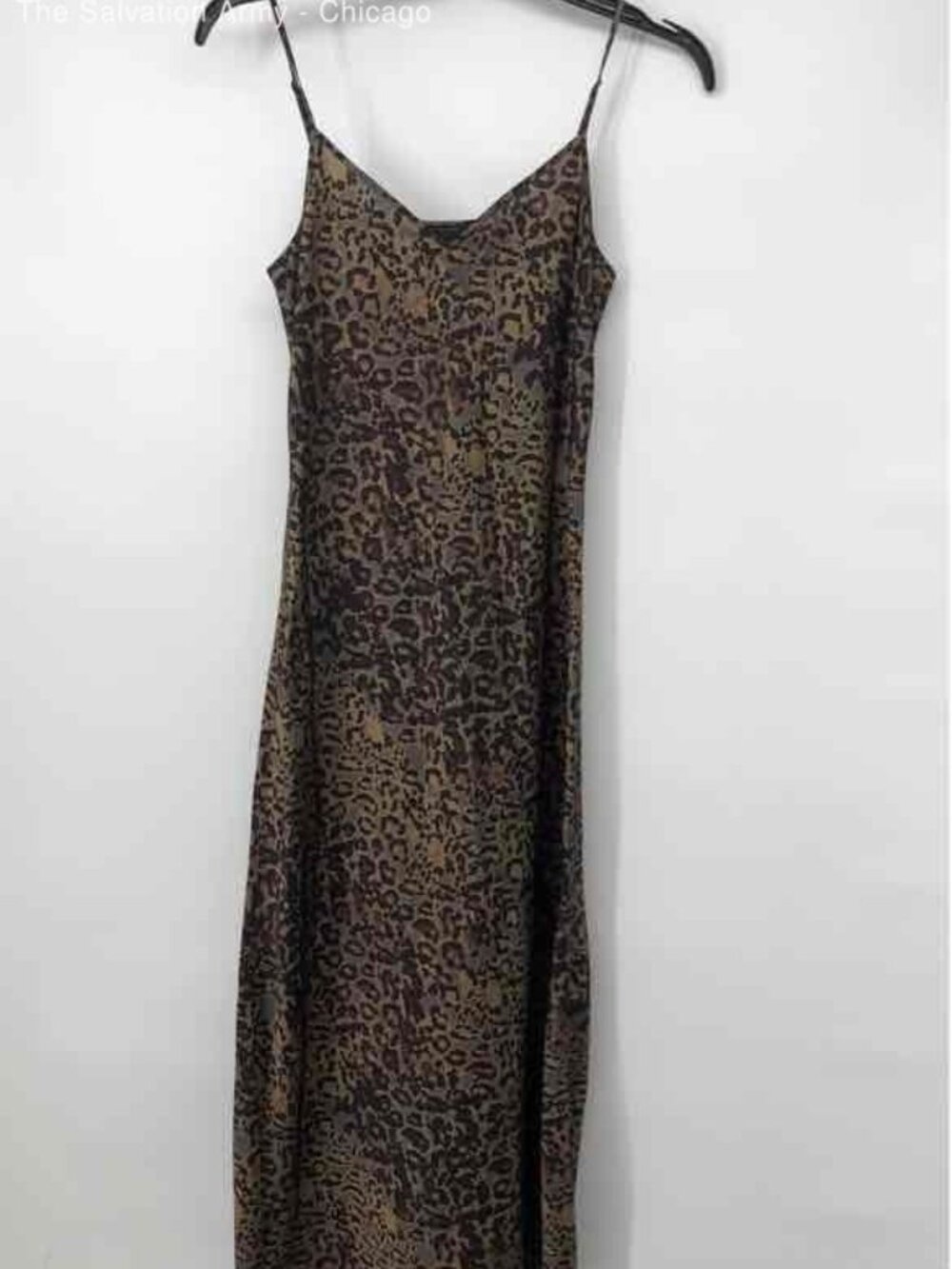 AllSaints Womens Multicolor Leopard Print V-Neck Sleeveless Slip Dress Size S